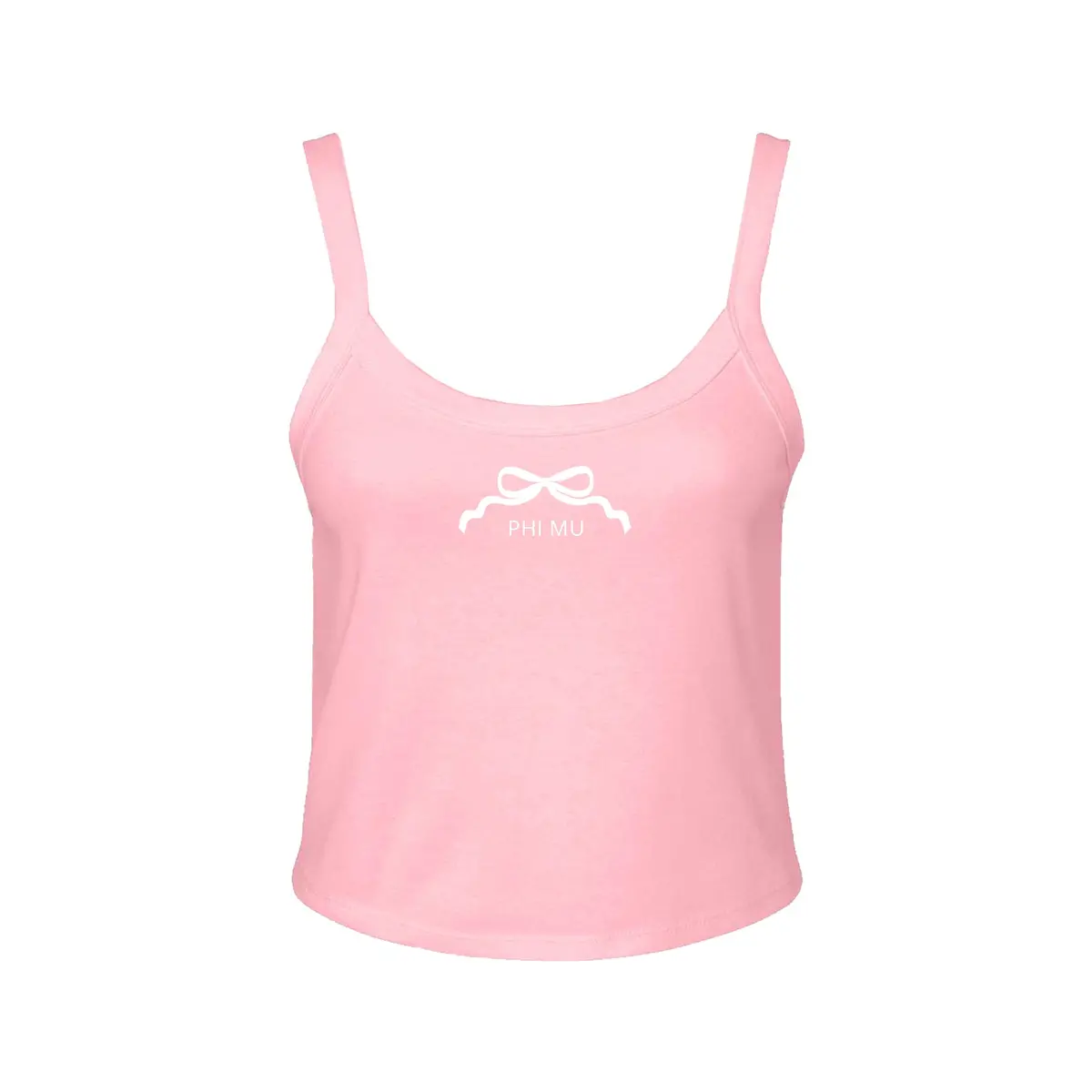 Phi Mu Spaghetti Strap Tank - Cropped Shirt 1