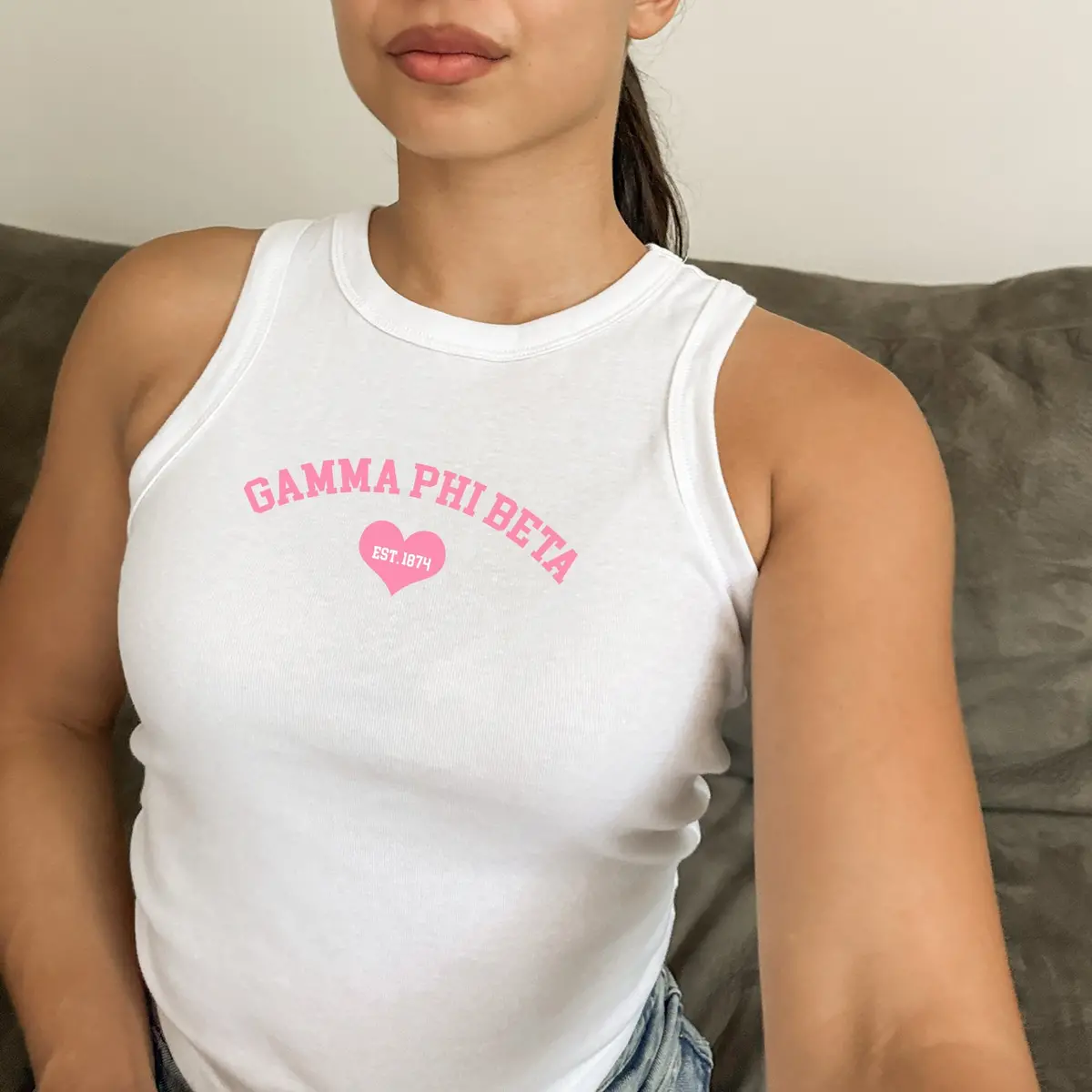Gamma Phi Beta Cropped Tank Top 1
