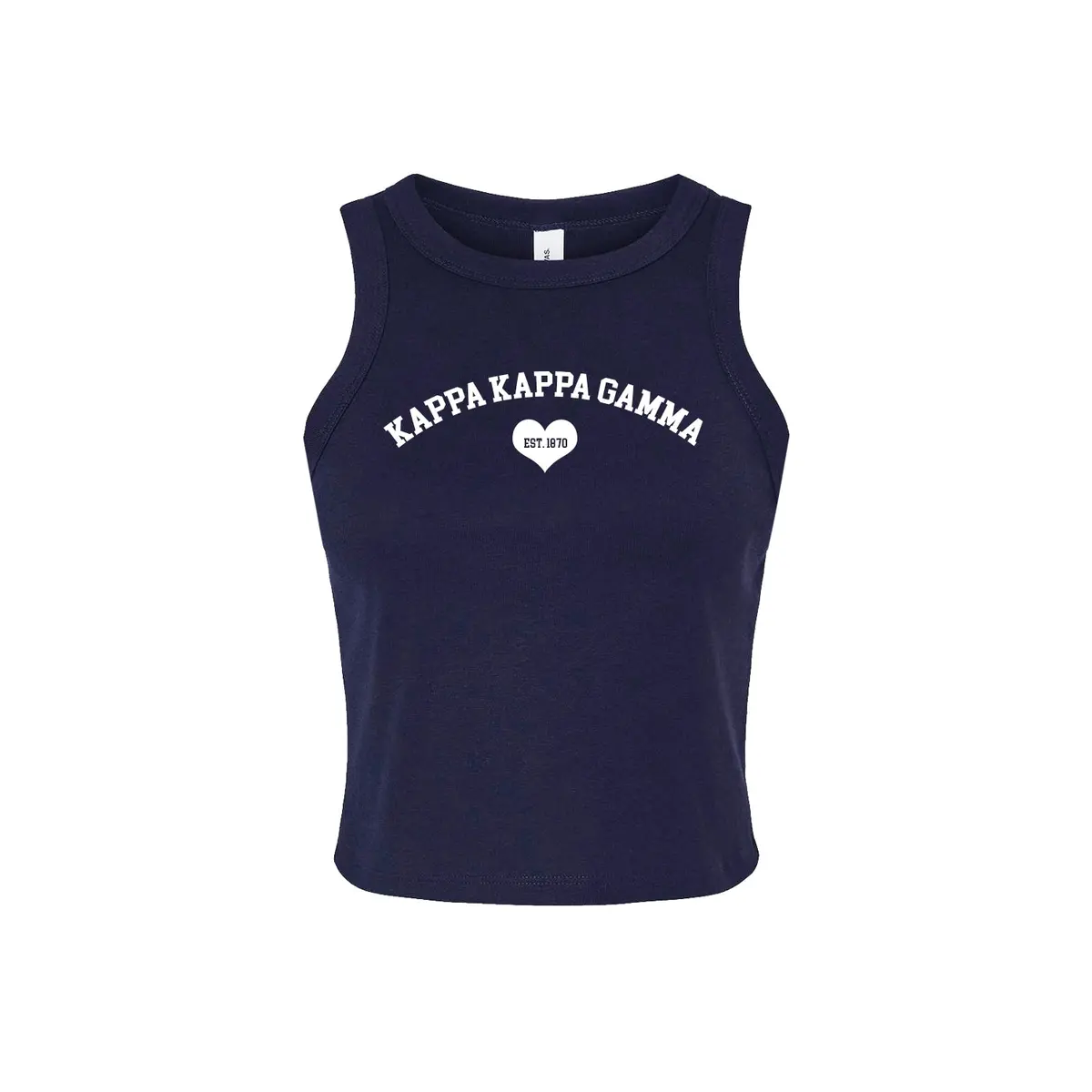 Kappa Kappa Gamma Crop Tank Top - Women's Micro Rib Racer Tank - Kkg Sorority 1