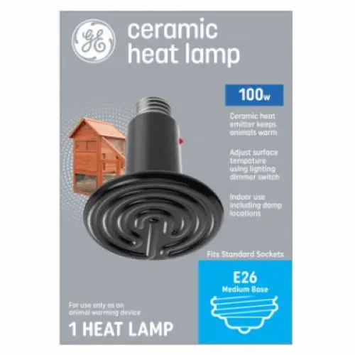 Ge 93130228 100-Watt Ceramic Chicken, Pet & Animal Screw In Socket Heat Lamp 1