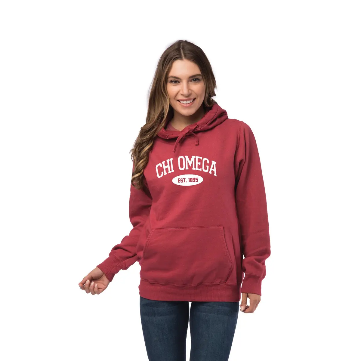 Chi Omega Hooded Pullover Vintage Sweatshirt 1