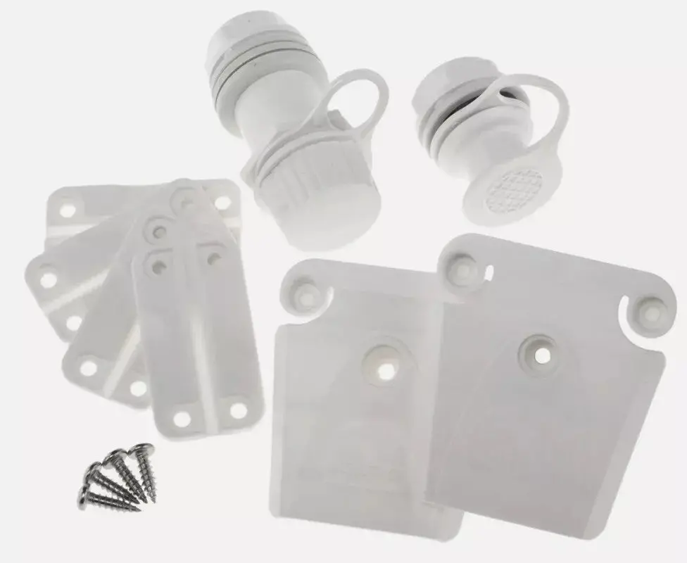 Igloo 20108 Universal Ice Chest / Cooler Hinge, Latch, Drain Parts Kit White 1