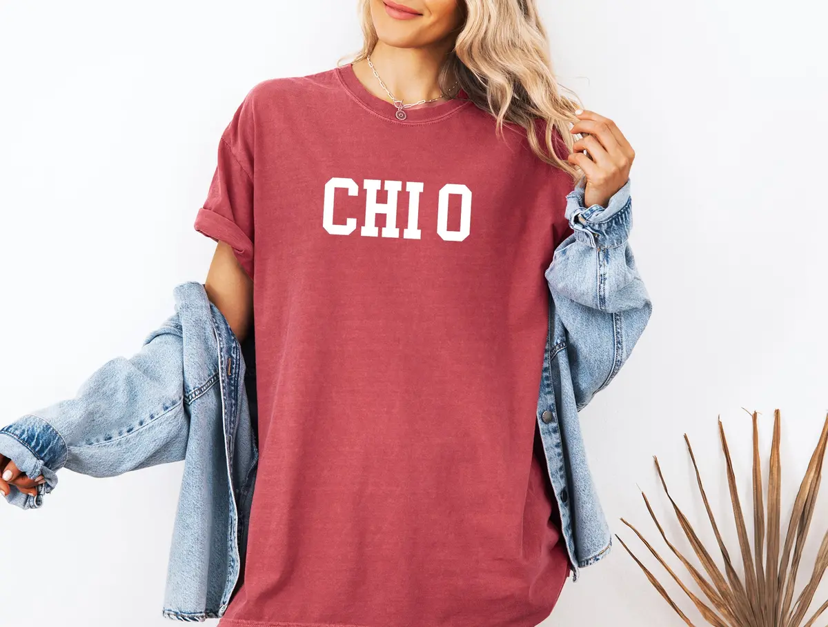 Chi O Heavyweight Short Sleeve T-Shirt - Comfort Colors Sorority Tee 1