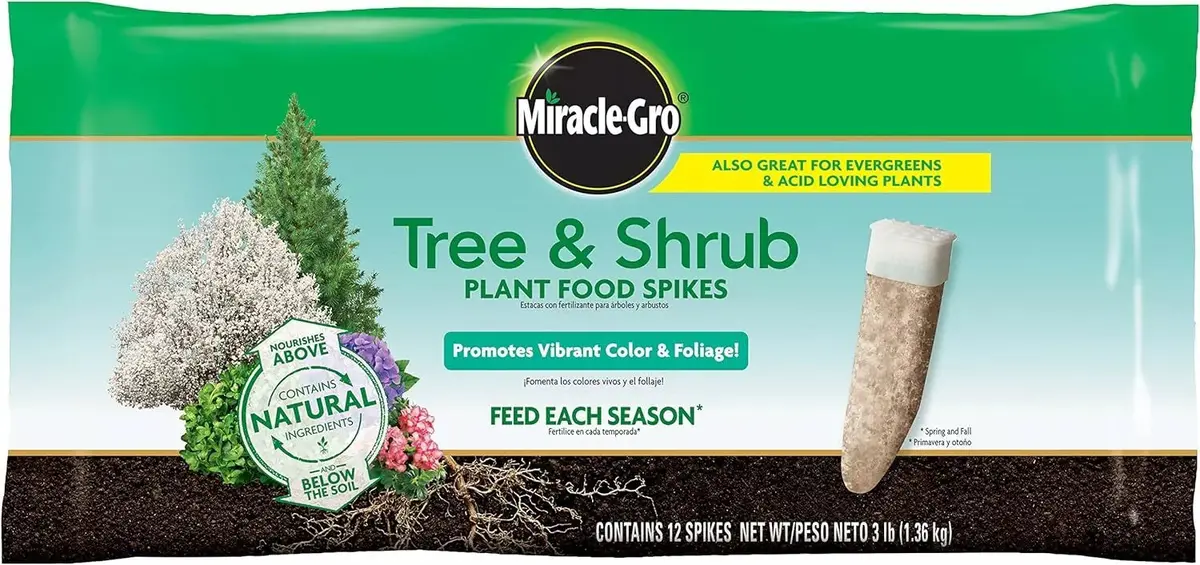 Miracle-Gro 4851012 12-Count Pack Of Tree & Shrub 15-5-10 Plant Food Fertilizer Spikes 1