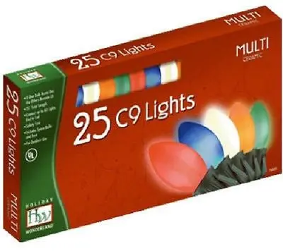 Holiday Wonderland 2924-88 25 Count C9 Multi Ceramic Christmas Light Set - Quantity Of 48 Sets 1