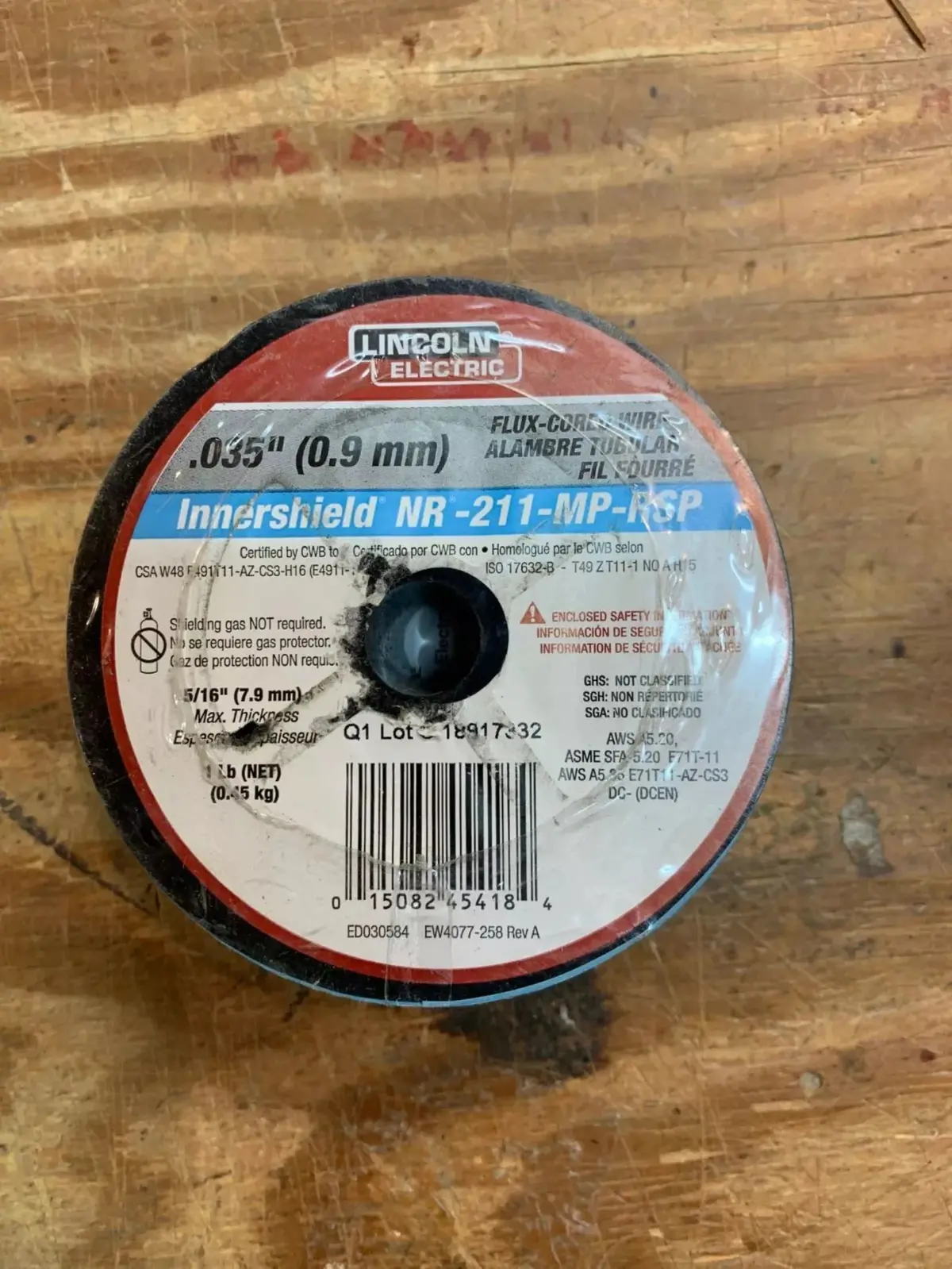 Lincoln Electric Ed030584 .035 1 Lb Spool Of Mig Inner Shield Flux Core Welding Wire 1