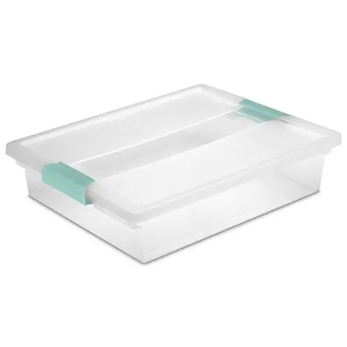 Sterilite 19638606 5.7 Quart Capacity 14" X 11" X 3.25" Clip Storage Box 1