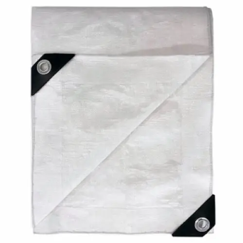 Itm Hd-Gt-Fr-0810 8' Ft X 10' Foot White Heavy Duty Fire Resistant Tarp 1