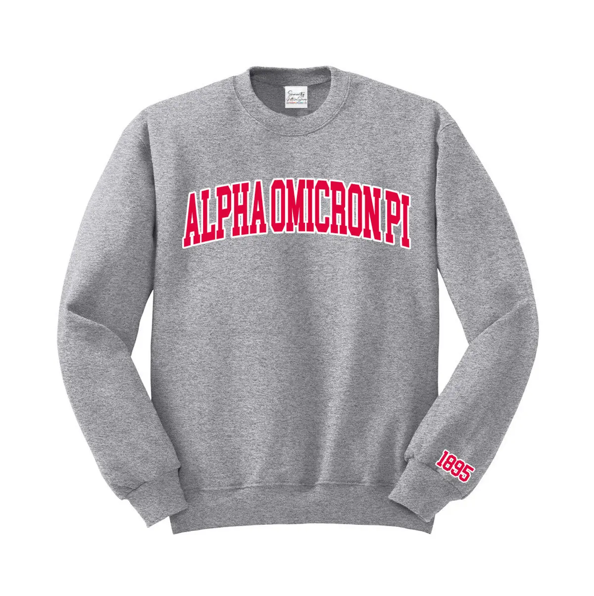 Alpha Omicron Pi Varsity Letters Crewneck 1