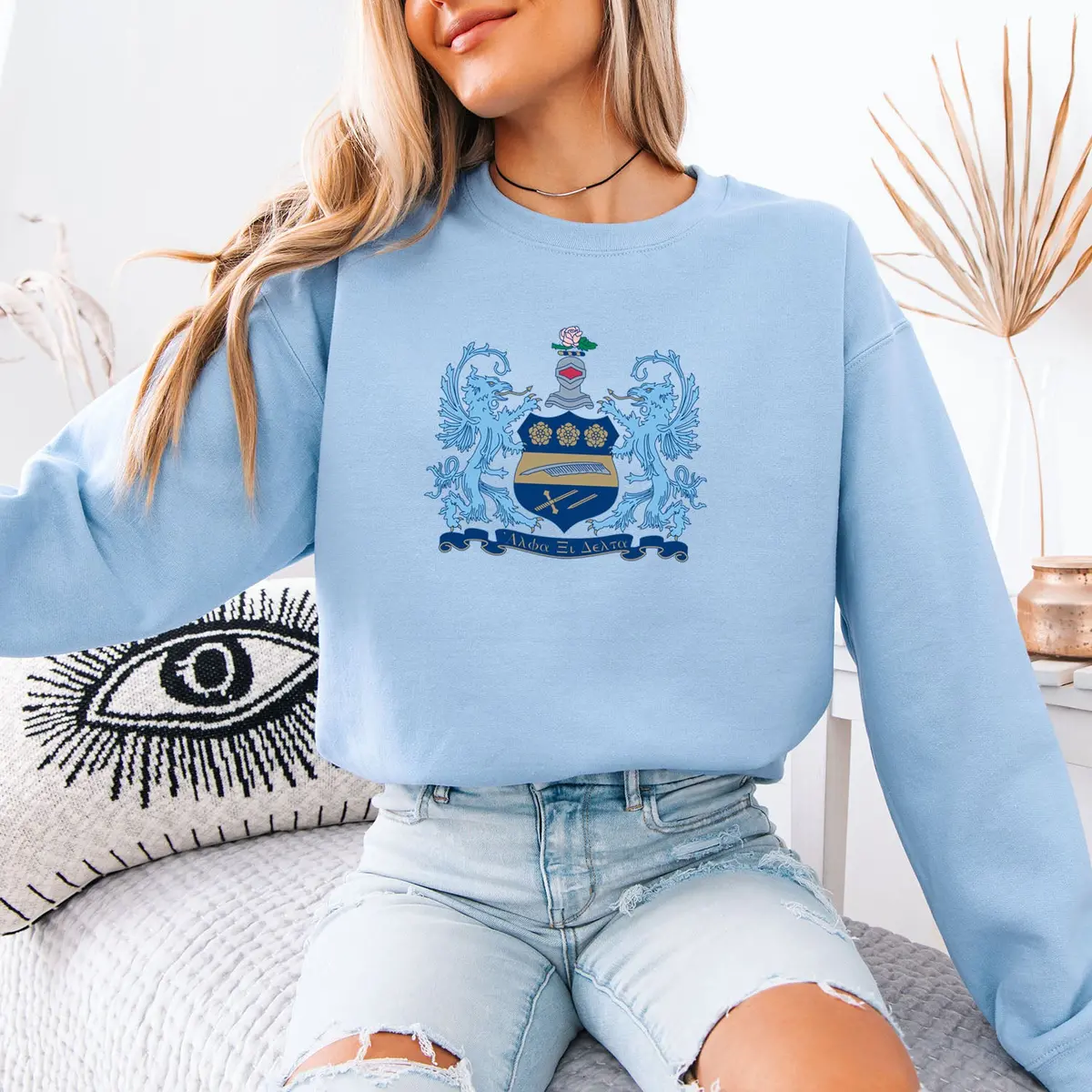 Alpha Xi Delta Crewneck Sweatshirt - Crest 1