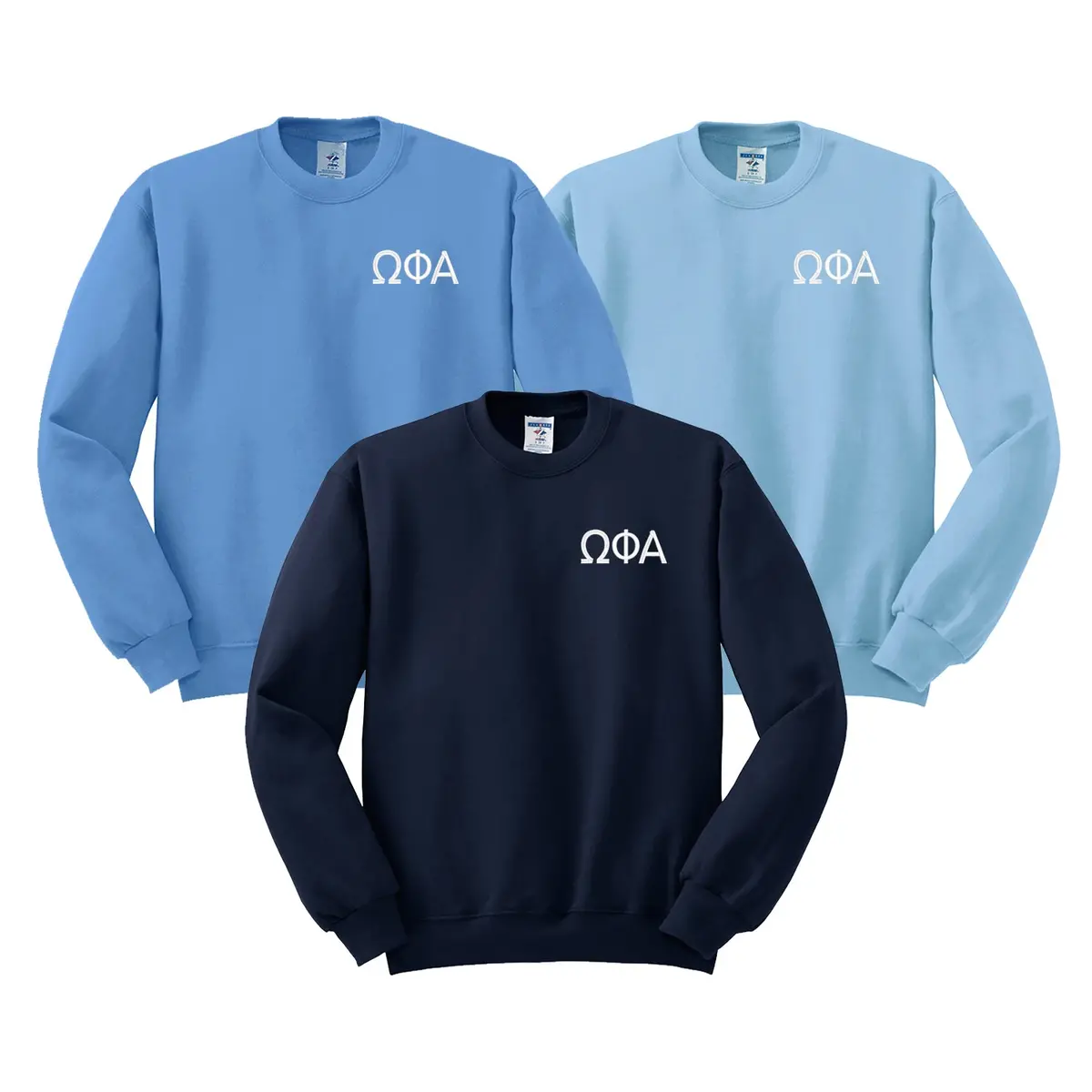 Omega Phi Alpha Crewneck Sweatshirt - Ophia Embroidered Greek Letters 1