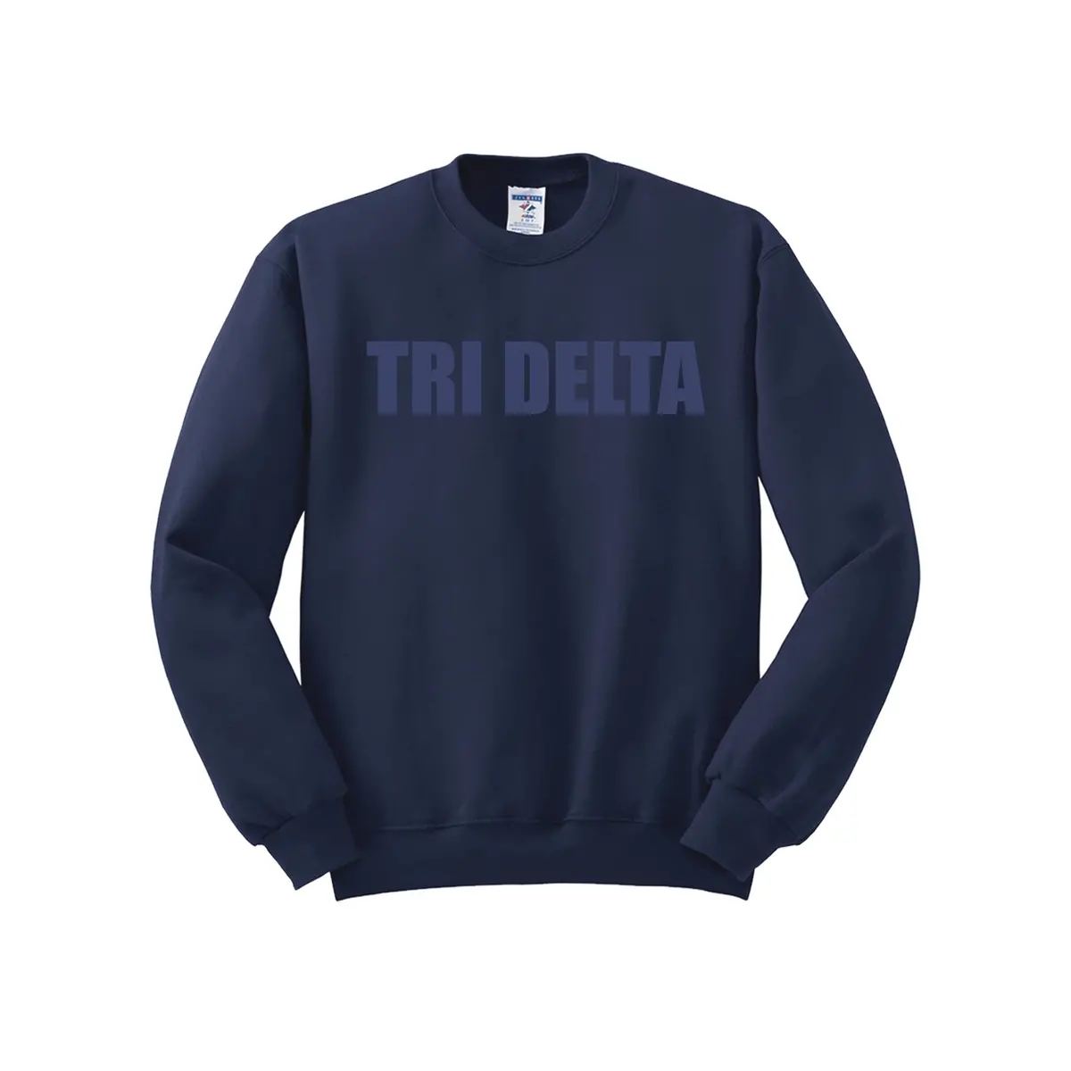 Delta Delta Delta Crewneck Sweatshirt - Tri Delta Puff Print Logo 1
