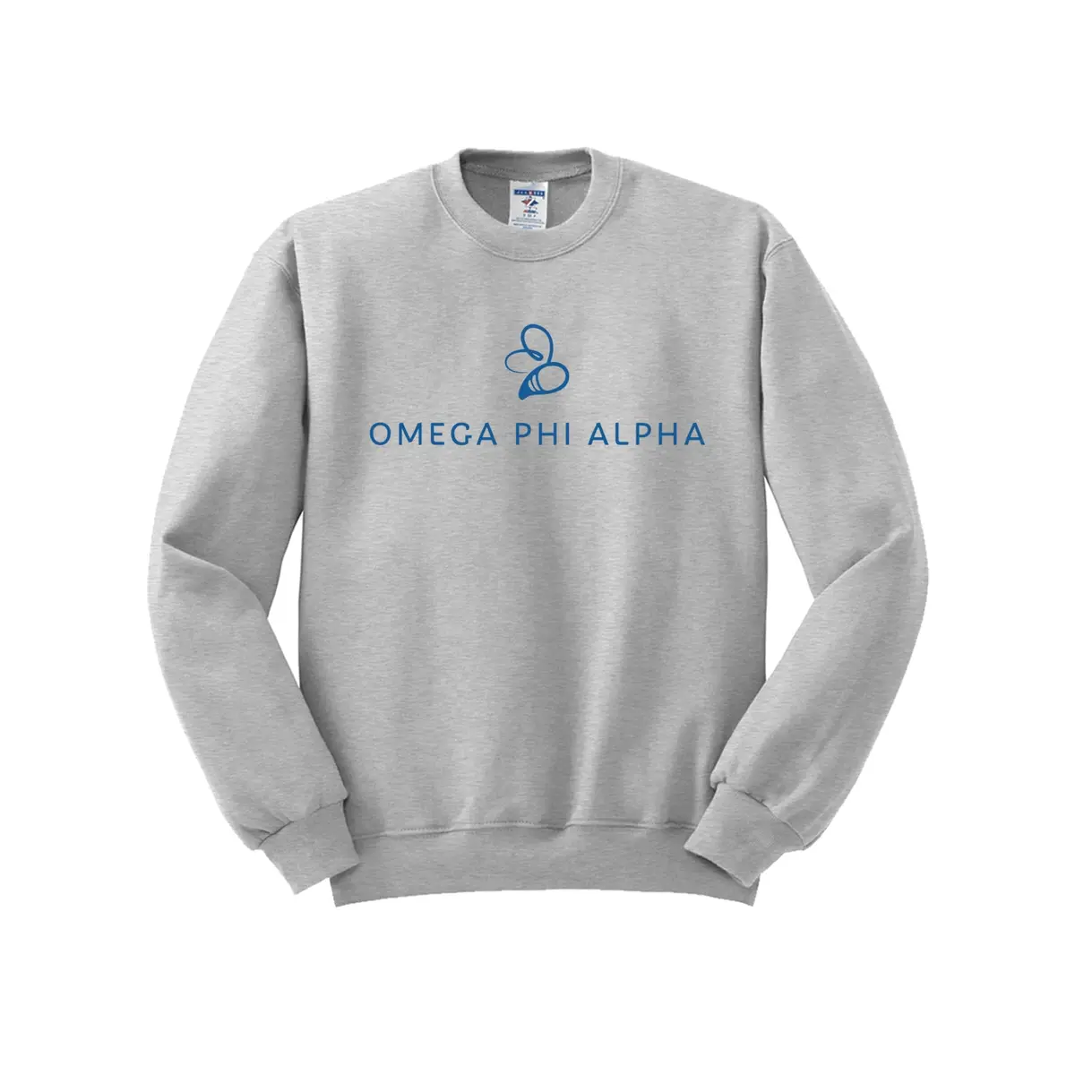 Omega Phi Alpha Logo Crewneck - Sale - Grey 1
