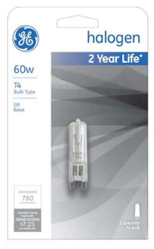 Ge Lighting 16756 60-Watt 120V Linear Quartz Halogen G9 T4 Light Bulb 1