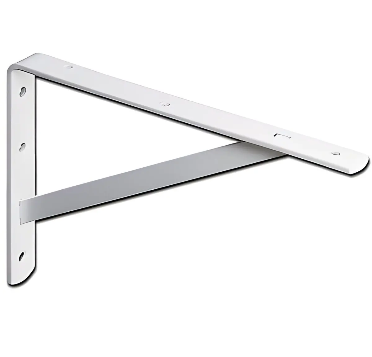 Knape & Vogt 208 Wh 500 20" White Epoxy Finish Heavy Duty "L" Bracket 1