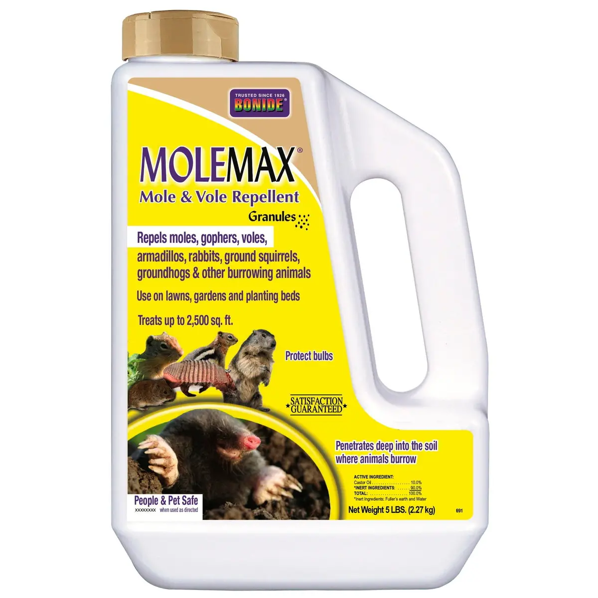 Bonide 6914 5 Lb Container Of Molemax Mole, Vole & Gopher Repellent Granules 1