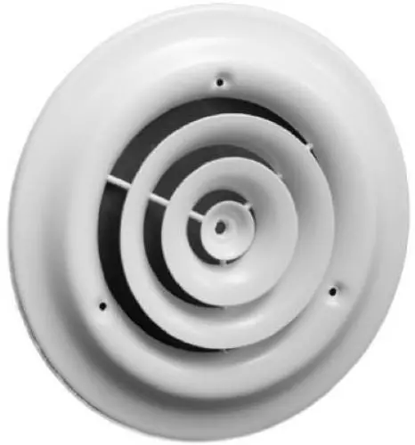 American Metal 1500W8 8" Inch White Round Steel Ceiling Diffuser Vent 1
