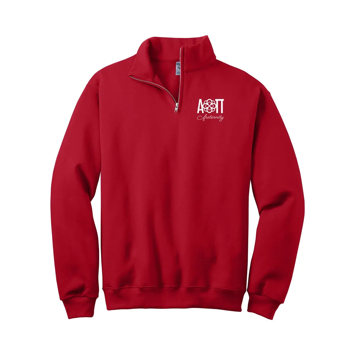 Alpha Omicron Pi Quarter Zip Pullover - Infinity Rose Logo Fraternity 1
