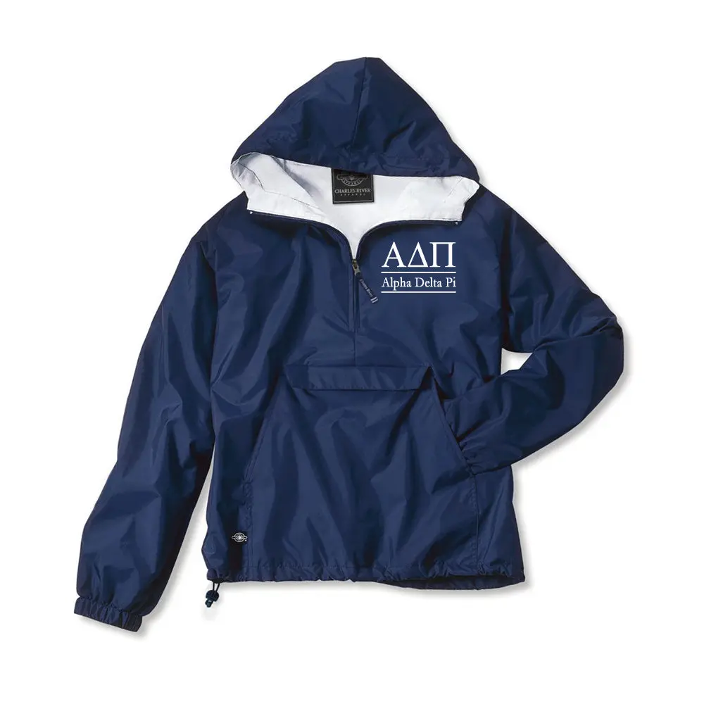 Alpha Delta Pi Classic Solid Pullover Windbreaker - Lined 1