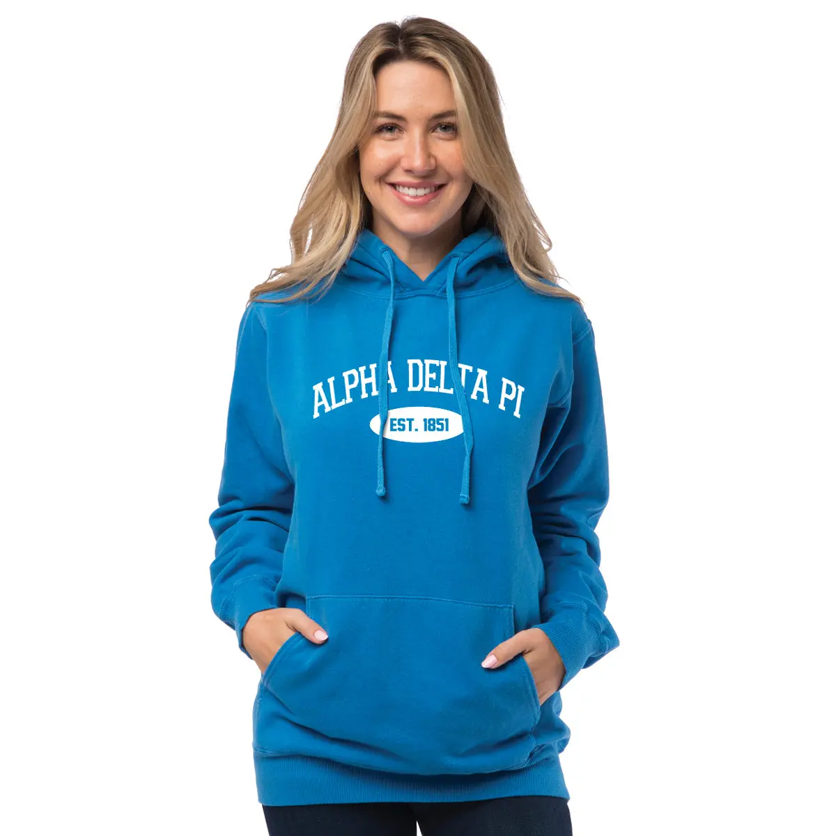 Alpha Delta Pi Hooded Pullover Vintage Sweatshirt 1