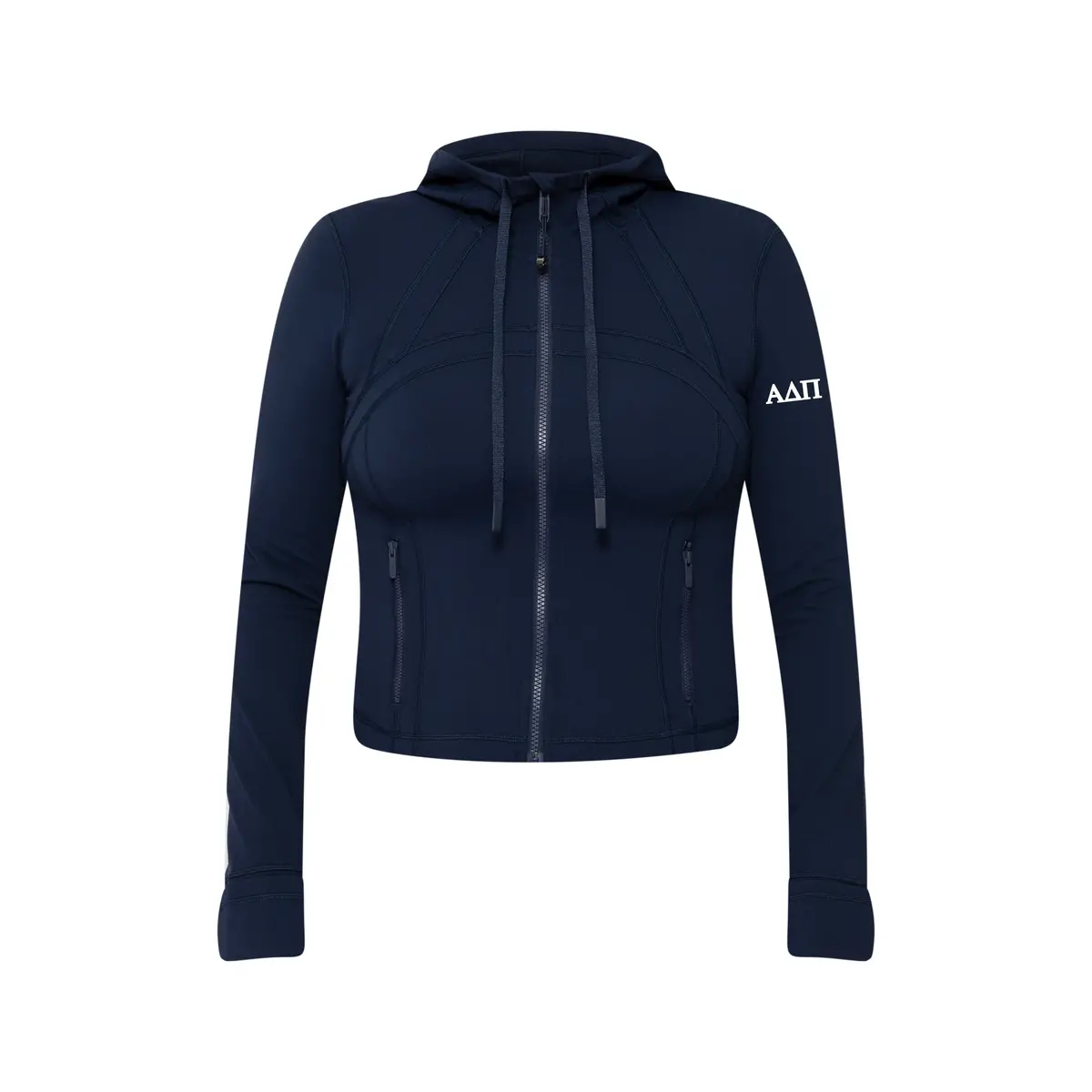 Alpha Delta Pi Lululemon Define Cropped Hooded Jacket Nulu - Navy 1