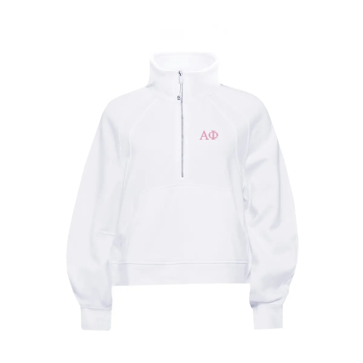 Alpha Phi Lululemon Scuba Oversized Funnel-Neck Half Zip - White 1