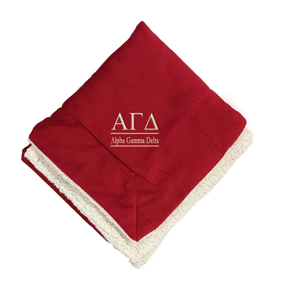 Alpha Gamma Delta Sherpa Throw Blanket 1