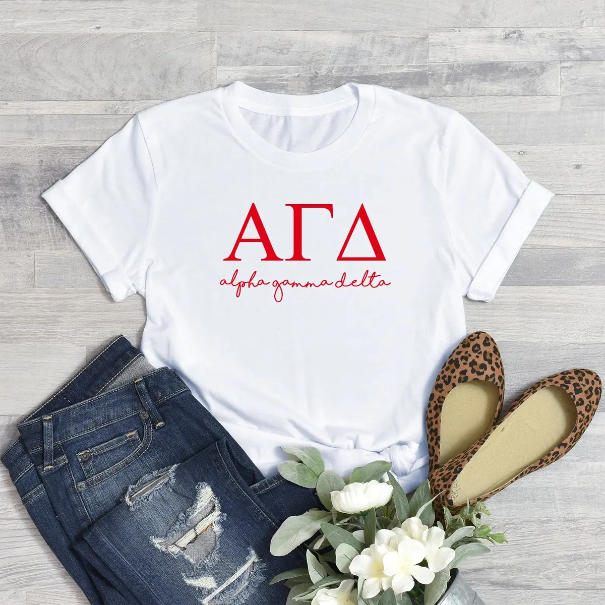 Alpha Gamma Delta Short Sleeve T-Shirt - Shoreline Tee 1