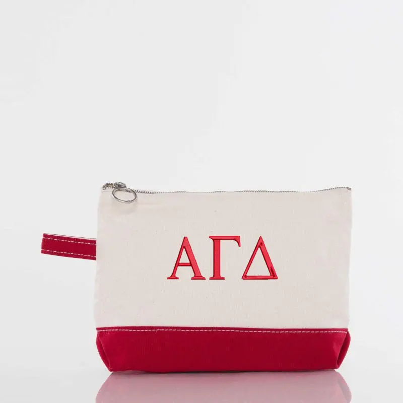 Alpha Gamma Delta Canvas Cosmetic Bag 1