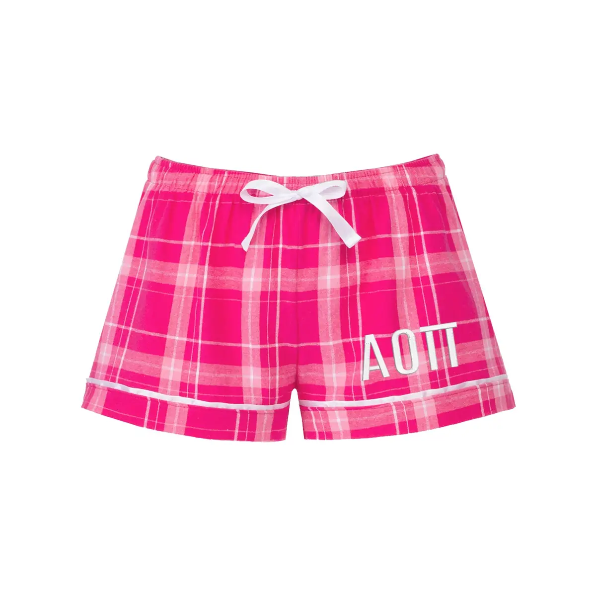 Alpha Omicron Pi Flannel Boxer Shorts - Pink Metro 1