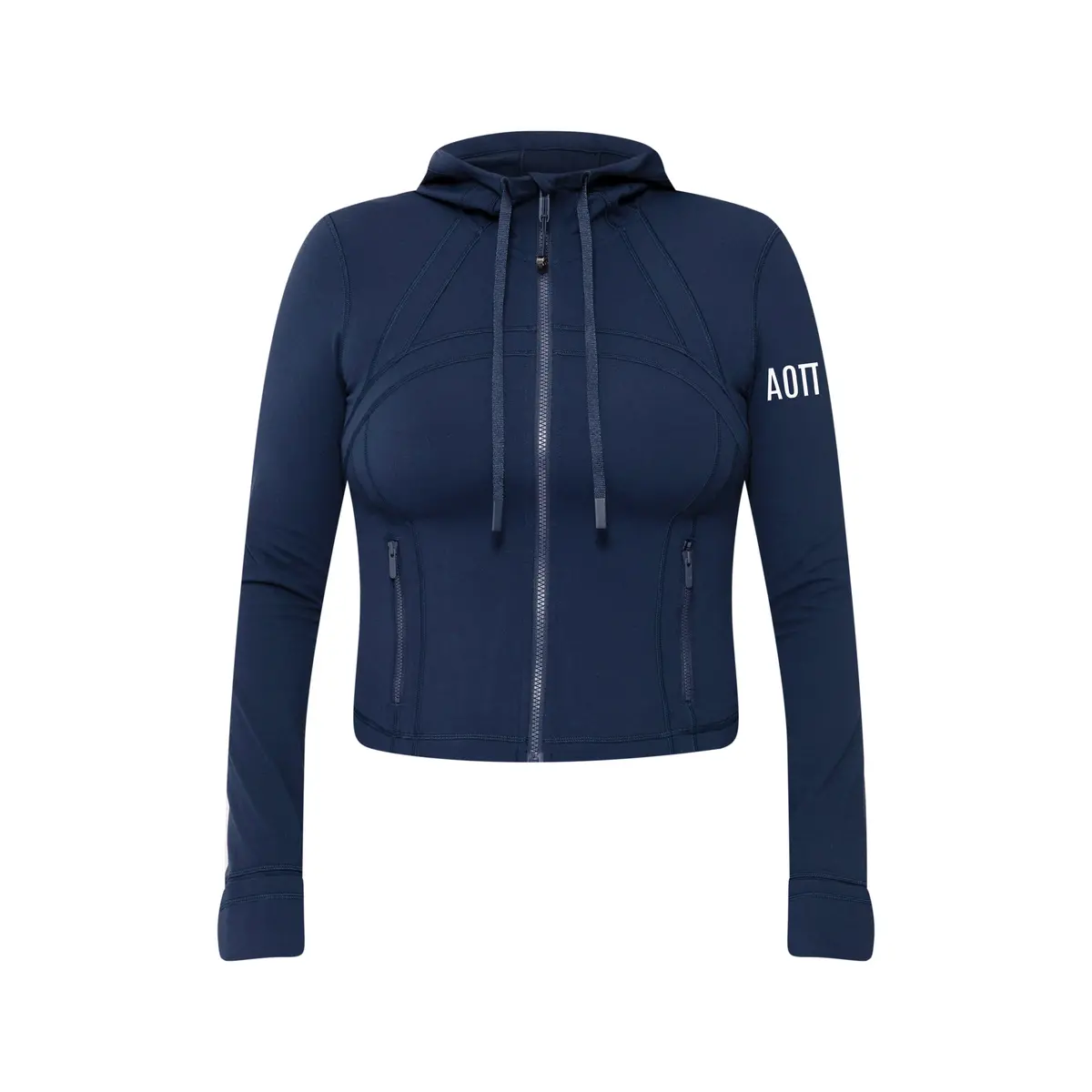Alpha Omicron Pi Lululemon Define Cropped Hooded Jacket Nulu - Navy 1