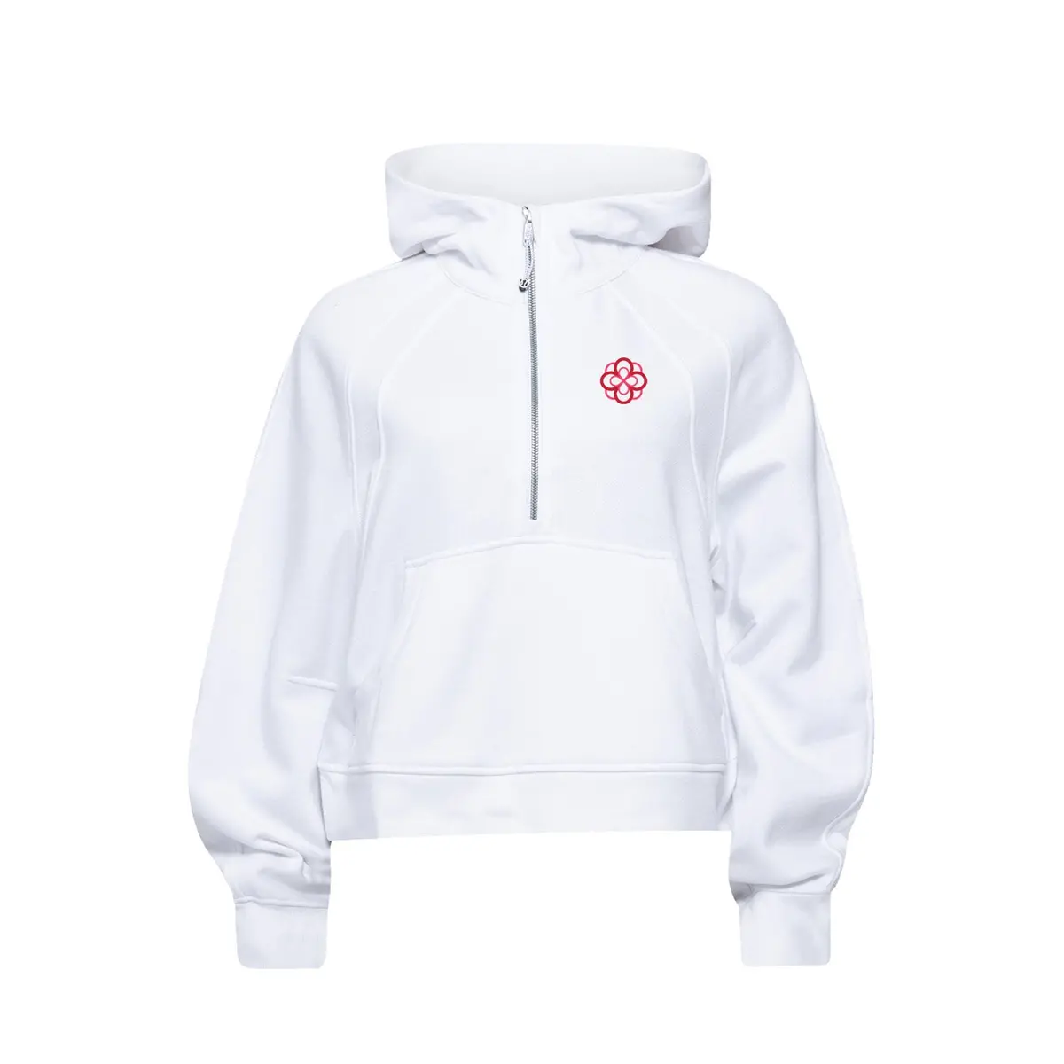 Alpha Omicron Pi Lululemon Scuba Oversized Half-Zip Hoodie - White - Infinity Rose 1