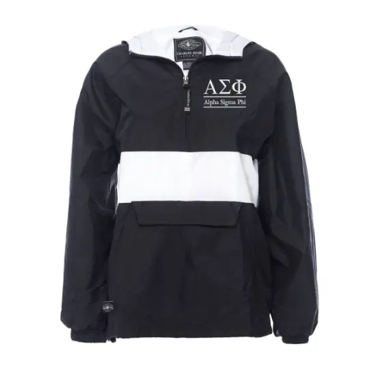 Alpha Sigma Phi Rugby Striped Lined Windbreaker 1