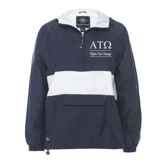 Alpha Tau Omega Rugby Striped Lined Windbreaker 1