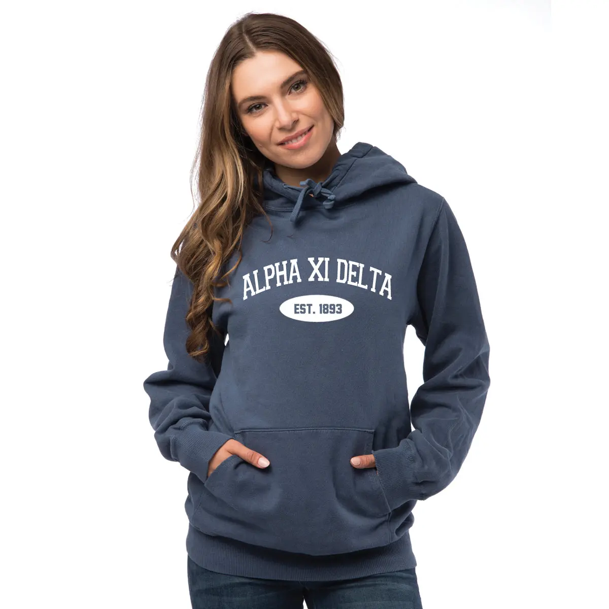 Alpha Xi Delta Hooded Pullover Vintage Sweatshirt 1