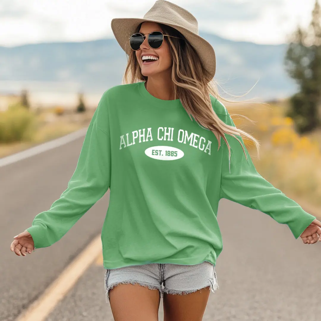 Alpha Chi Omega Long Sleeve Vintage T-Shirt 1