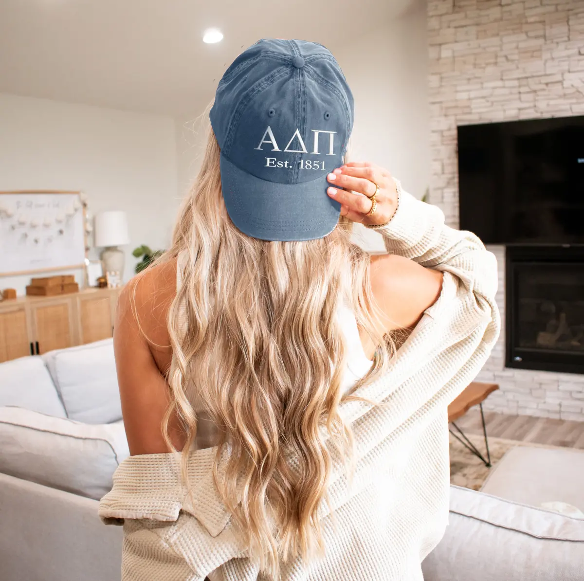 Alpha Delta Pi Beach Washed Hat 1