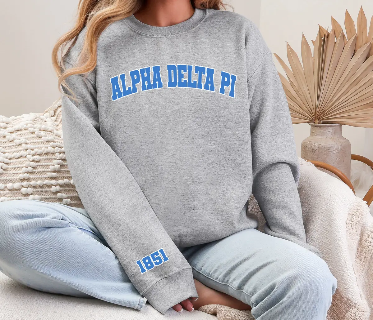 Alpha Delta Pi Varsity Crewneck 1851 1