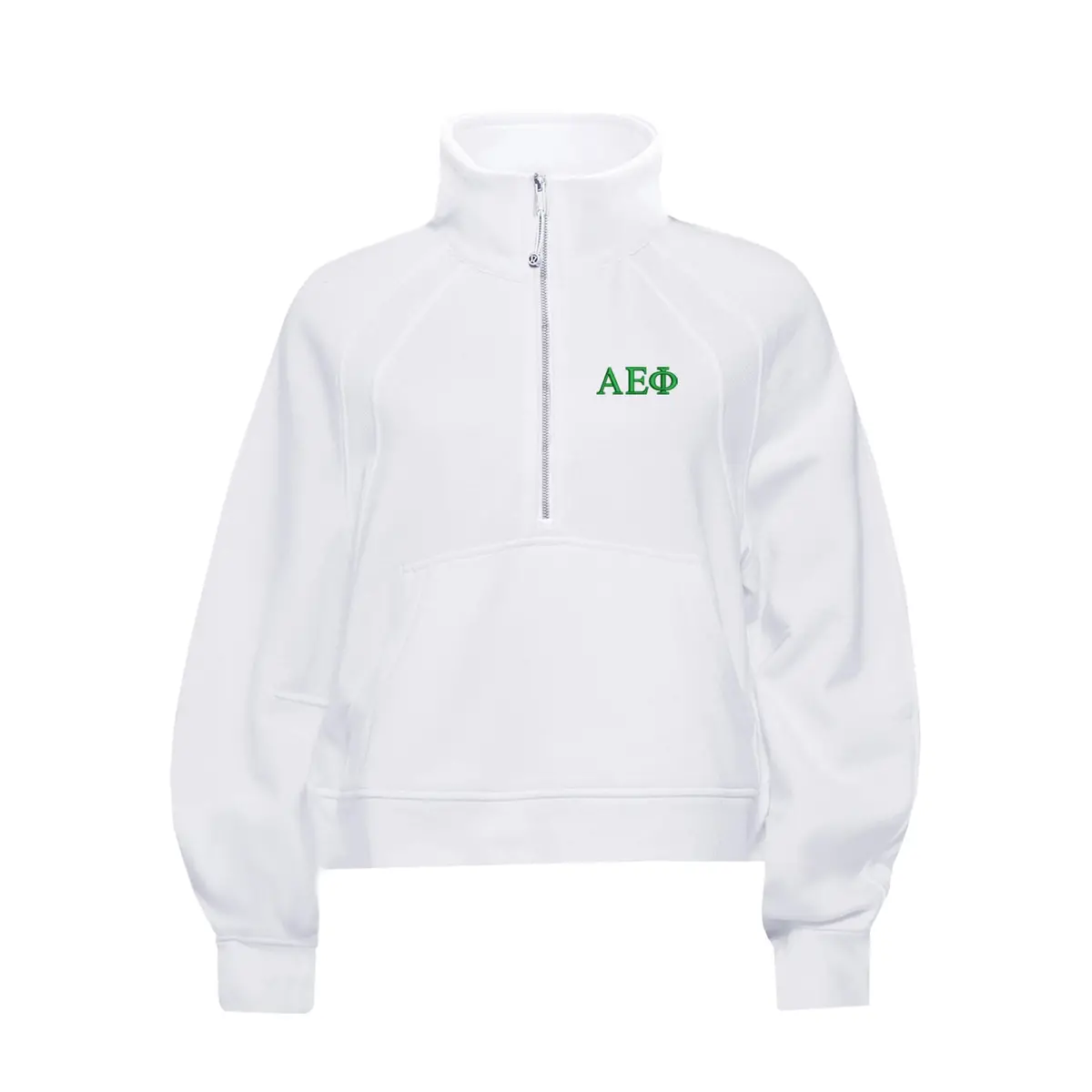 Alpha Epsilon Phi Lululemon Scuba Oversized Funnel-Neck Half Zip - White 1