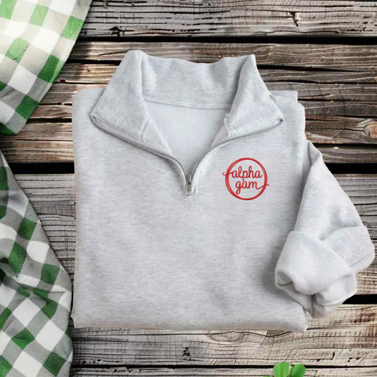 Alpha Gamma Delta Quarter Zip Pullover  - Alpha Gam 1