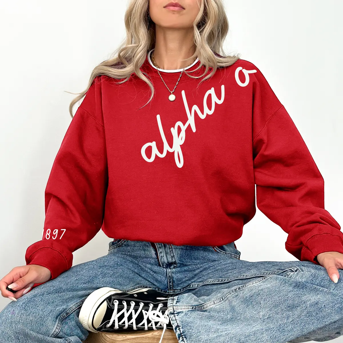 Alpha Omicron Pi 1895 Avenue Crewneck 1