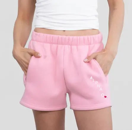 Alpha Omicron Pi Cloud High Waisted Fleece Short - Alpha O 1