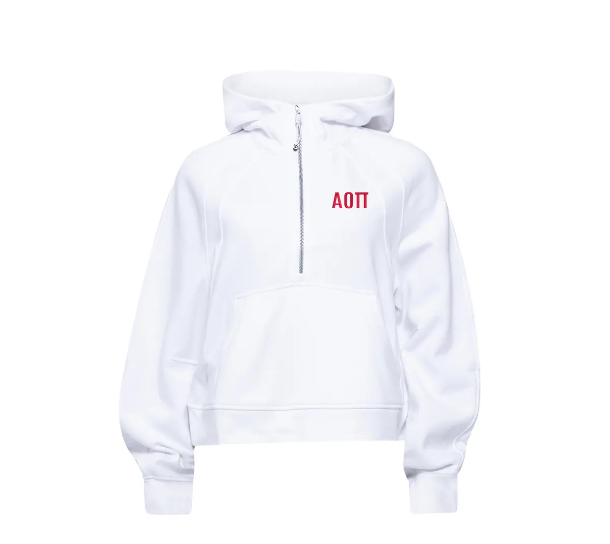 Alpha Omicron Pi Lululemon Scuba Oversized Half-Zip Hoodie - White 1