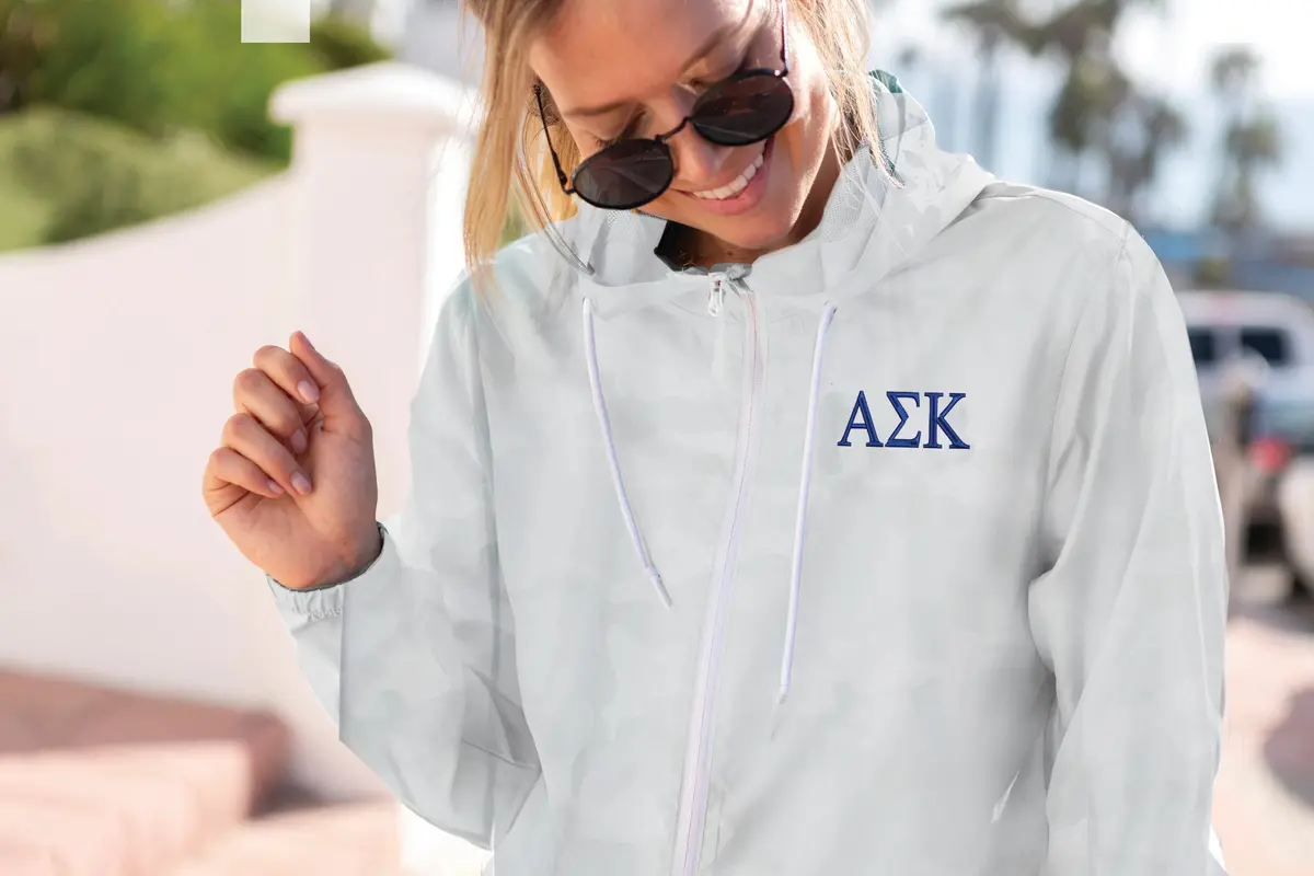 Alpha Sigma Kappa Windbreaker Jacket - Letters 1