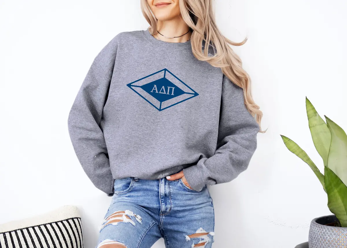 Alpha Delta Pi Crewneck Sweatshirt - Adpi Diamond 1