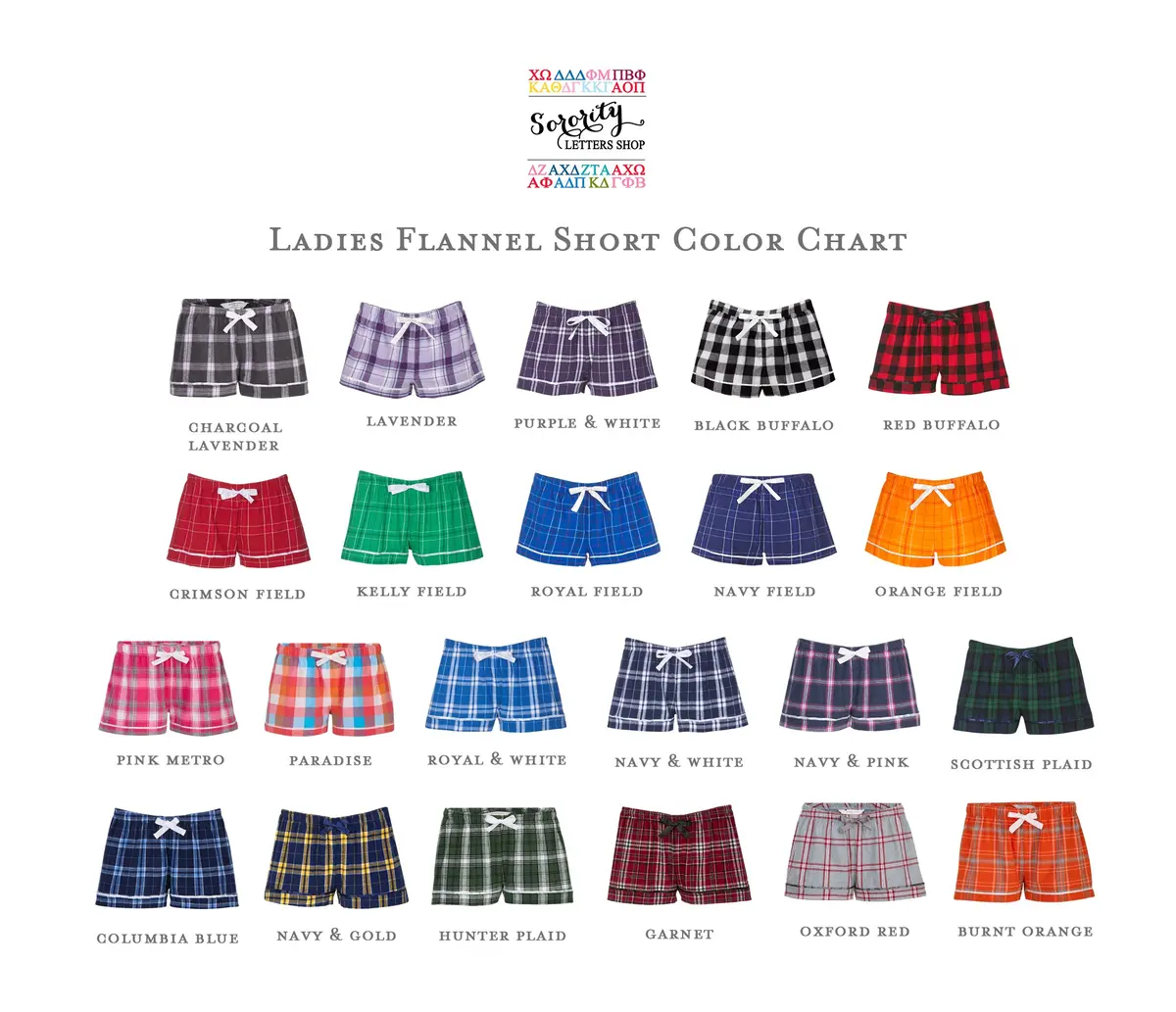 Chi Omega Flannel Boxer Shorts 6