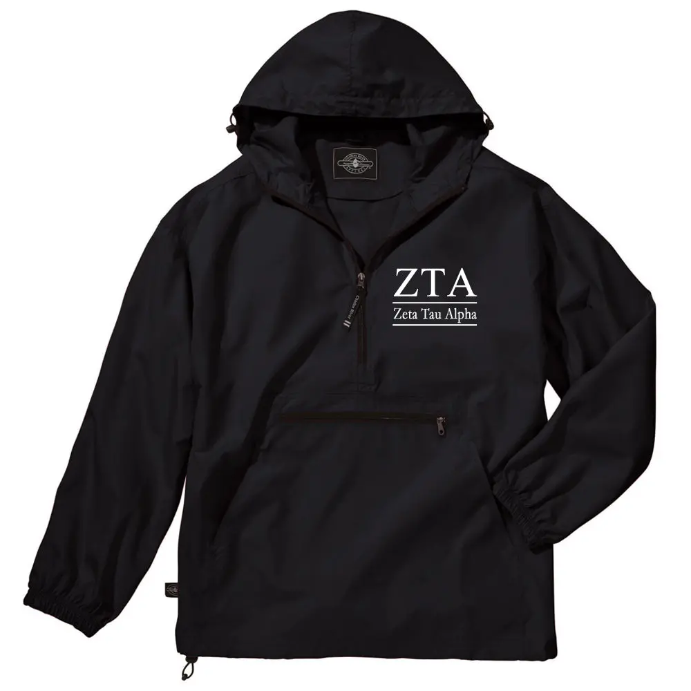 Zeta Tau Alpha Classic Solid Lightweight Pullover Windbreaker 1