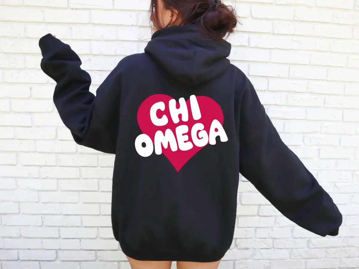 Chi Omega Boxy Heart Pullover Hoodie 1