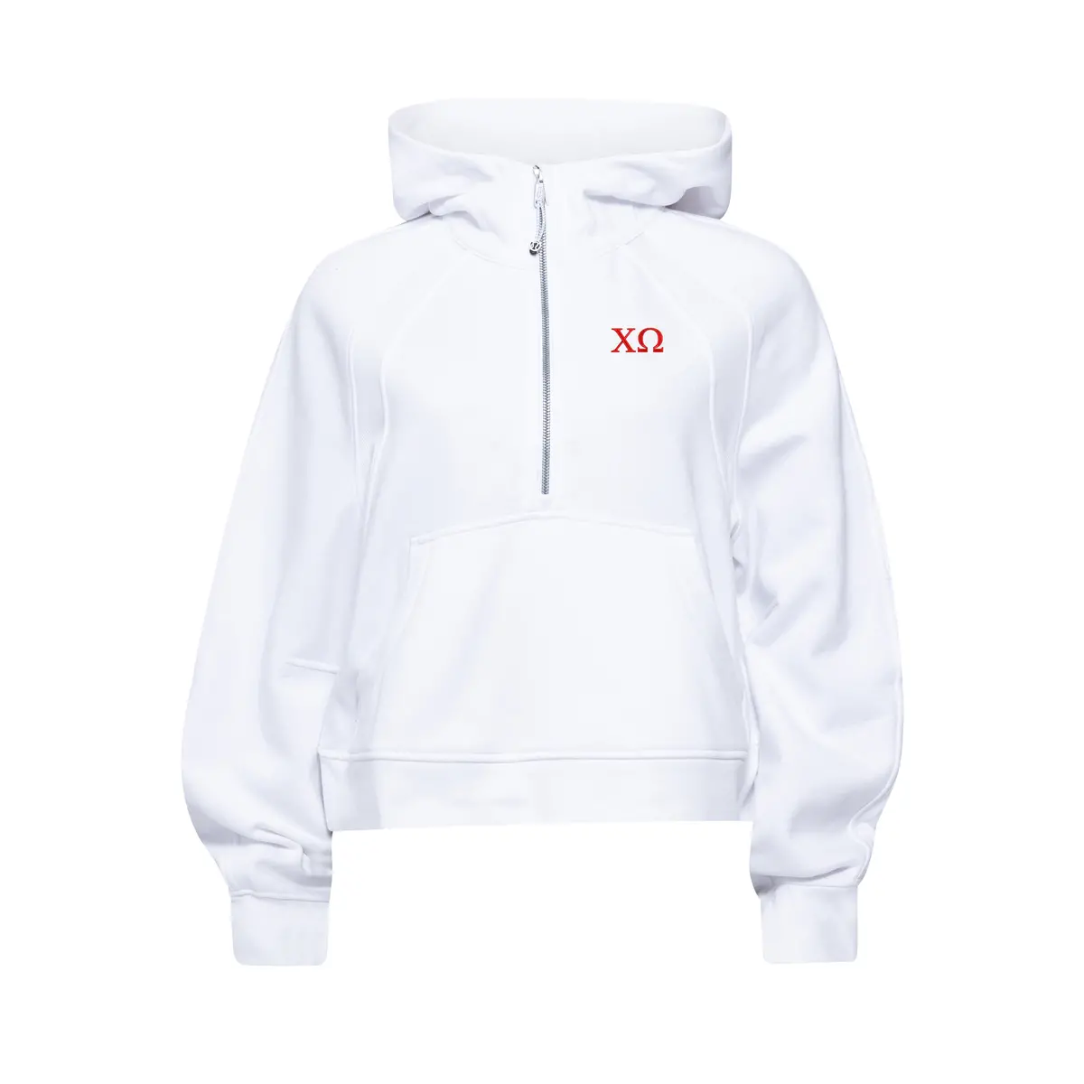 Chi Omega Lululemon Scuba Oversized Half-Zip Hoodie - White 1