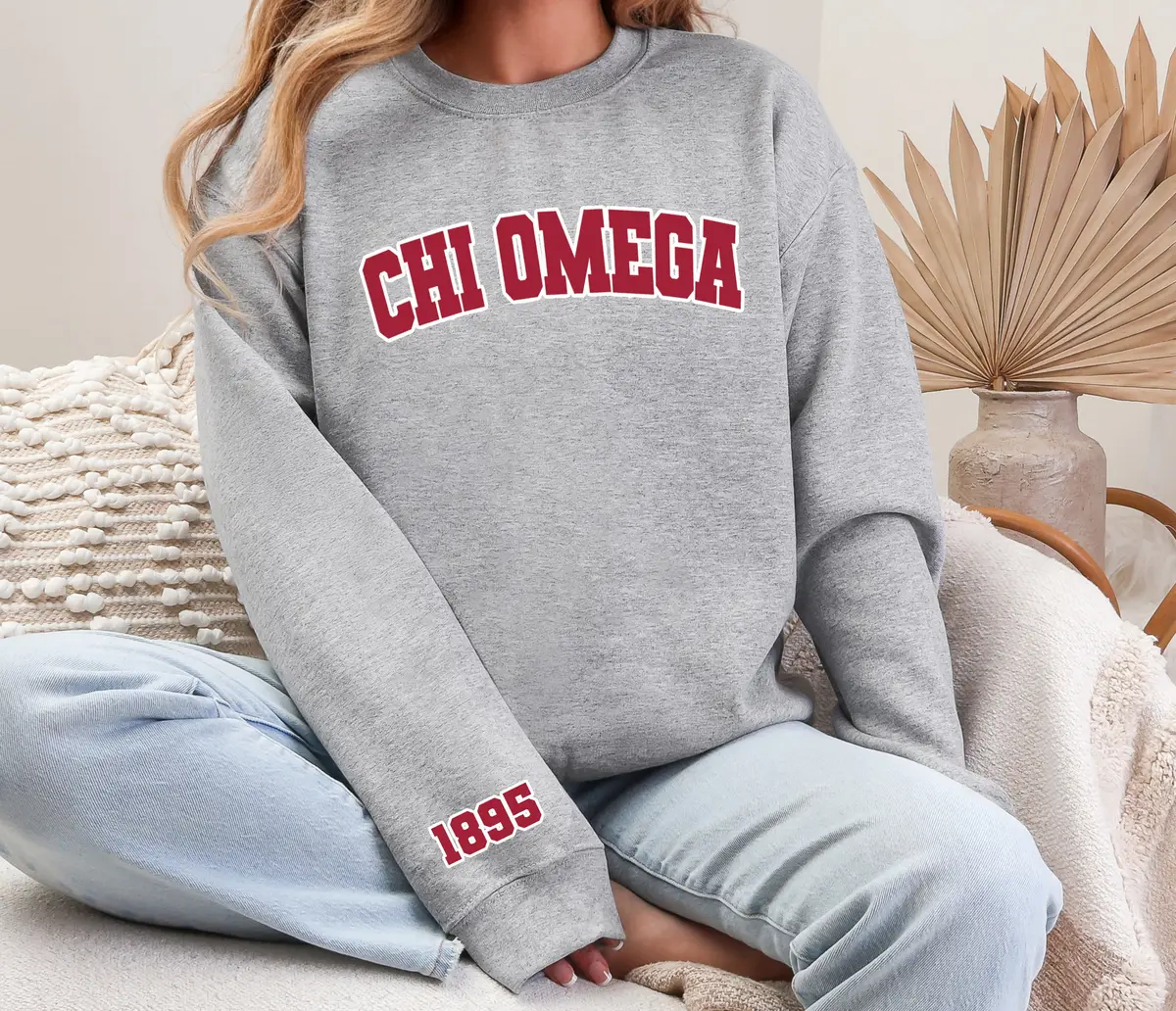 Chi Omega Varsity Crewneck 1895 1
